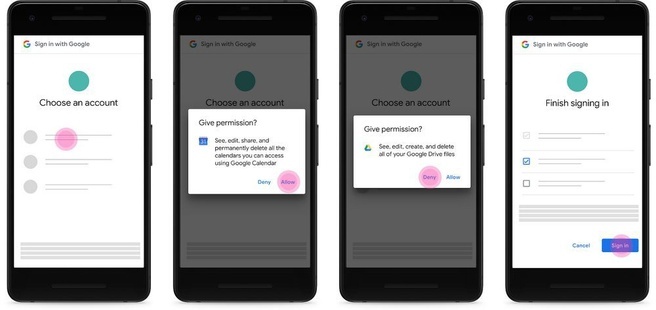  Google permission dialogs 